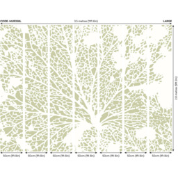 Origin Murals Skeleton Leaf Green Wall Mural - thumbnail 3