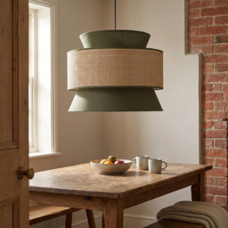 Berkley Green and Natural Pendant Light - thumbnail 2