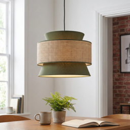 Berkley Green and Natural Pendant Light - thumbnail 4