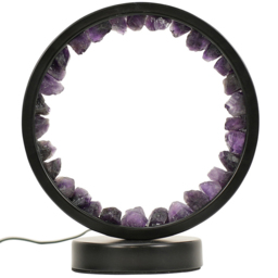 ValueLights Crystal Wellness Black Lamp with Amethyst and Warm White LEDs - thumbnail 1