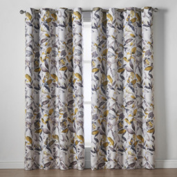 Alan Symonds Watercolour Blackout Ring Top Eyelet Curtains Ochre 168 x 137cm