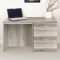 R White Cabinets SET-04-IN-GN 2 Door Filing Desk Grey