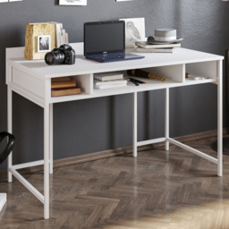 Decorotika Tümata White Open Shelf Study Table