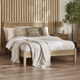 Julian Bowen Padstow Rattan Double Oak Bed Frame