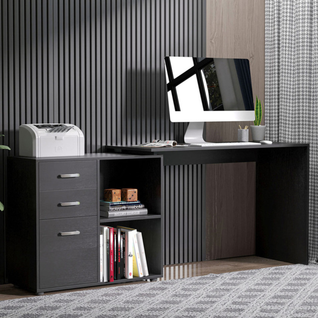 Portland Rotating Office Desk Black - image 1