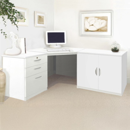 R White Cabinets Set 13 2 Door 3 Drawer White Computer Desk