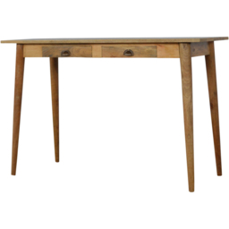 Artisan Furniture Brown 2 Drawer Solid Wood Nordic Writing Desk - thumbnail 4