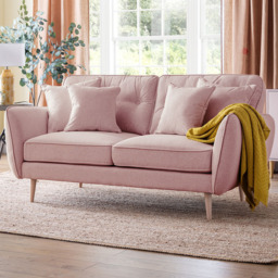 Opry Faro 2 Seater Button Back Soft Pink Sofa