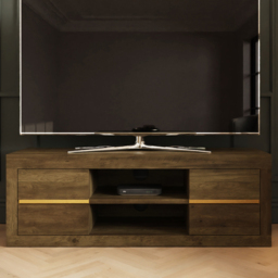 GFW Astley Knotty Oak 4 Drawer 2 Shelf TV Unit - thumbnail 1