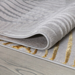 Contemporary Leaf Sunset Gold Rug 120cm - thumbnail 3
