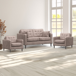 Eden Pewter Chenille 4 Seater Sofa Suite - thumbnail 1