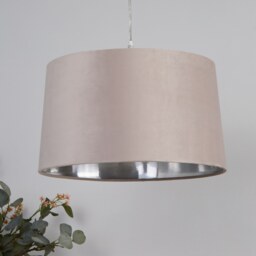 Velvet Drum Lamp Shade - 40cm - Mink - thumbnail 3