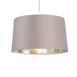 Velvet Drum Lamp Shade - 40cm - Mink - thumbnail 2