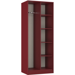 Crowndale Hong Kong 5 Shelf Red Matt Tall Open Wardrobe Ready Assembled - thumbnail 4