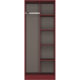 Crowndale Hong Kong 5 Shelf Red Matt Tall Open Wardrobe Ready Assembled - thumbnail 3