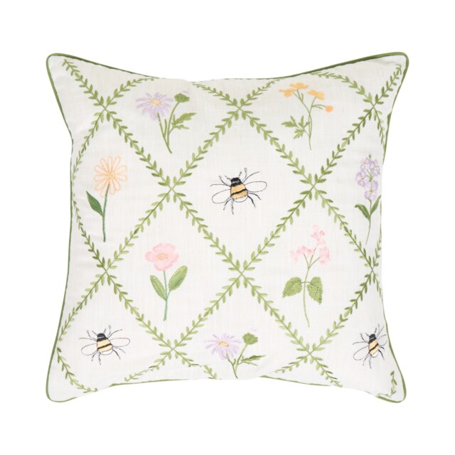 Gardenia Embroidered Cushion - image 1