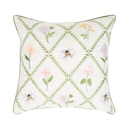 Gardenia Embroidered Cushion - thumbnail 1