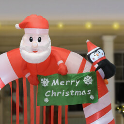 Red and White Inflatable Christmas Arch 8ft - thumbnail 3