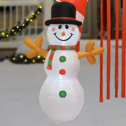Red and White Inflatable Christmas Arch 8ft - thumbnail 4