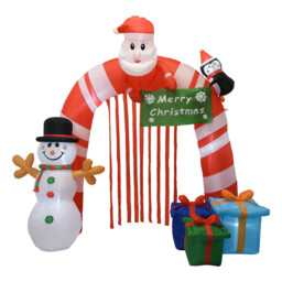 Red and White Inflatable Christmas Arch 8ft - thumbnail 2