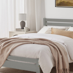 Furniturebox Cadhla Double Light Grey Solid Pine Bed Frame - thumbnail 2