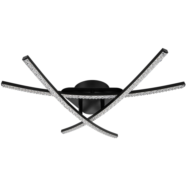 Cosylyte Samford Matt Black 3 Light Ceiling Flush Light - image 1