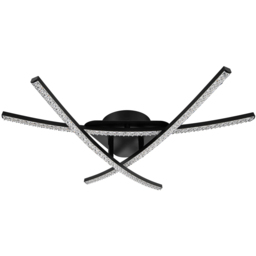 Cosylyte Samford Matt Black 3 Light Ceiling Flush Light - thumbnail 1