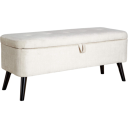 Home Source Carson Grey Buttoned Storage Ottoman - thumbnail 2