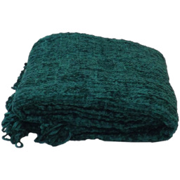 Rapport Home Zara Green Cotton Chenille Woven Throw 150 x 200cm - thumbnail 1