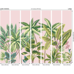 Origin Murals Tropical Palm Trees Pink Wall Mural - thumbnail 3