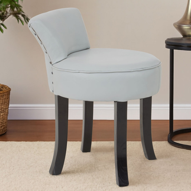 Premier Housewares Kendari Leather Grey Rounded Chair - image 1