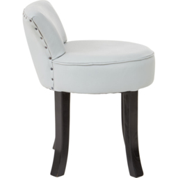 Premier Housewares Kendari Leather Grey Rounded Chair - thumbnail 2
