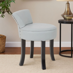 Premier Housewares Kendari Leather Grey Rounded Chair - thumbnail 4