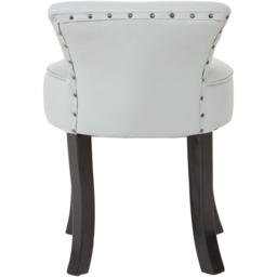 Premier Housewares Kendari Leather Grey Rounded Chair - thumbnail 3