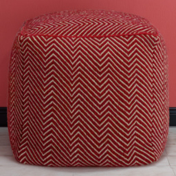 Kaikoo Cheveron Woven Dhurrie Cube Pouffe