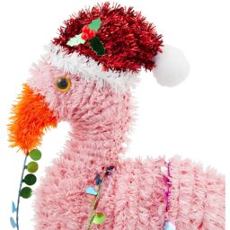 Pink Tinsel Flamingo Christmas Decoration 35.4cm - thumbnail 4