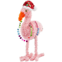 Pink Tinsel Flamingo Christmas Decoration 35.4cm - thumbnail 2