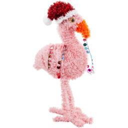 Pink Tinsel Flamingo Christmas Decoration 35.4cm - thumbnail 3