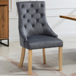 Artemis Home Ravenna Set of 2 Grey Velvet Dining Chair