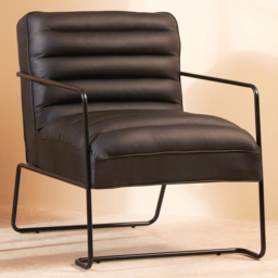 Premier Housewares New Foundry Black Leather Effect Chair