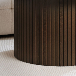 Birlea Axel Round Dark Brown Fluted Coffee Table - thumbnail 4