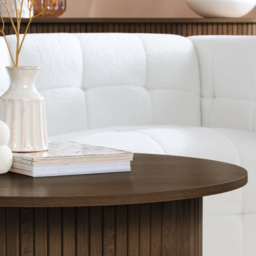 Birlea Axel Round Dark Brown Fluted Coffee Table - thumbnail 3