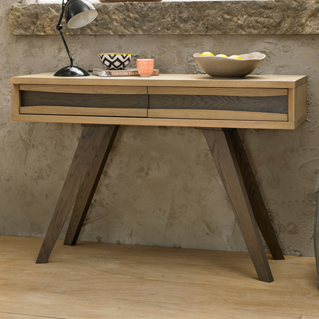 Bentley Designs Cadell Aged Oak 2 Drawer Console Table - image 1