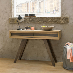 Bentley Designs Cadell Aged Oak 2 Drawer Console Table - thumbnail 4