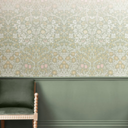 William Morris Blackthorn Sage and Pink Mural - thumbnail 1