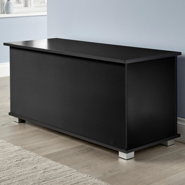 Home Source Malmo Black Ottoman Storage Chest Unit - image 1