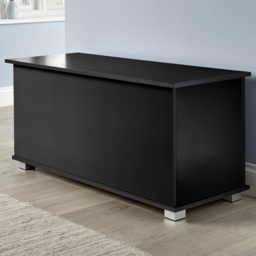 Home Source Malmo Black Ottoman Storage Chest Unit