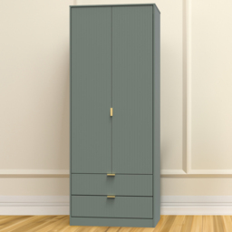 Crowndale 2 Door 2 Drawer Reed Green Wardrobe Ready Assembled