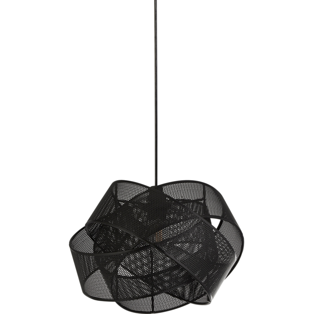 Lighting Collection 2 Twisted Black Mesh Band Shade - image 1