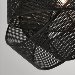 Lighting Collection 2 Twisted Black Mesh Band Shade - thumbnail 4